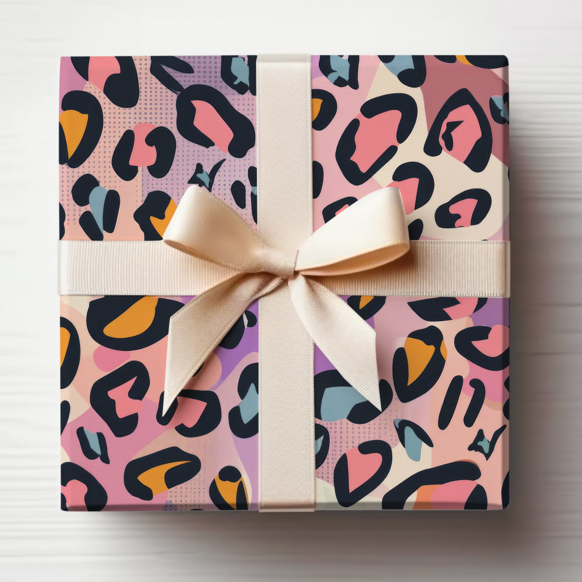 Pink Cheetah Print Wrapping Paper, Leopard Print Wrapping Paper, Girly ...