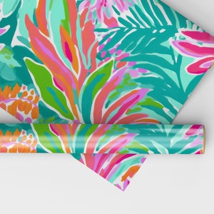 Tropical Wrapping Paper Roll, Tropical Leaves Gift Wrap Roll, Tropical Gift Wrapping Roll Jungle Gift Wrap, Monstera Wrapping Paper image 8