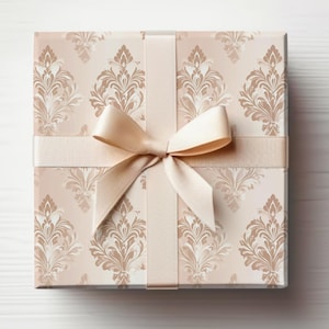 Rotolo di carta da regalo in oro rosa, carta da regalo damascata rosa chiaro, rotolo di carta da regalo decorata in oro, carta da regalo rosa e oro per ragazze