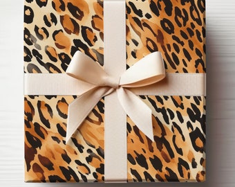 Cheetah Wrapping Paper Animal Print, Leopard Print Wrapping Paper Roll Cheetah Print Gift Wrap Roll, Cheetah Birthday Gift Wrap, Safari