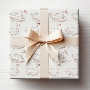 Entzückende Schwan Geschenkpapierrolle Schwan Babyparty Geschenkpapierrolle, Schwan Geschenkpapierrolle