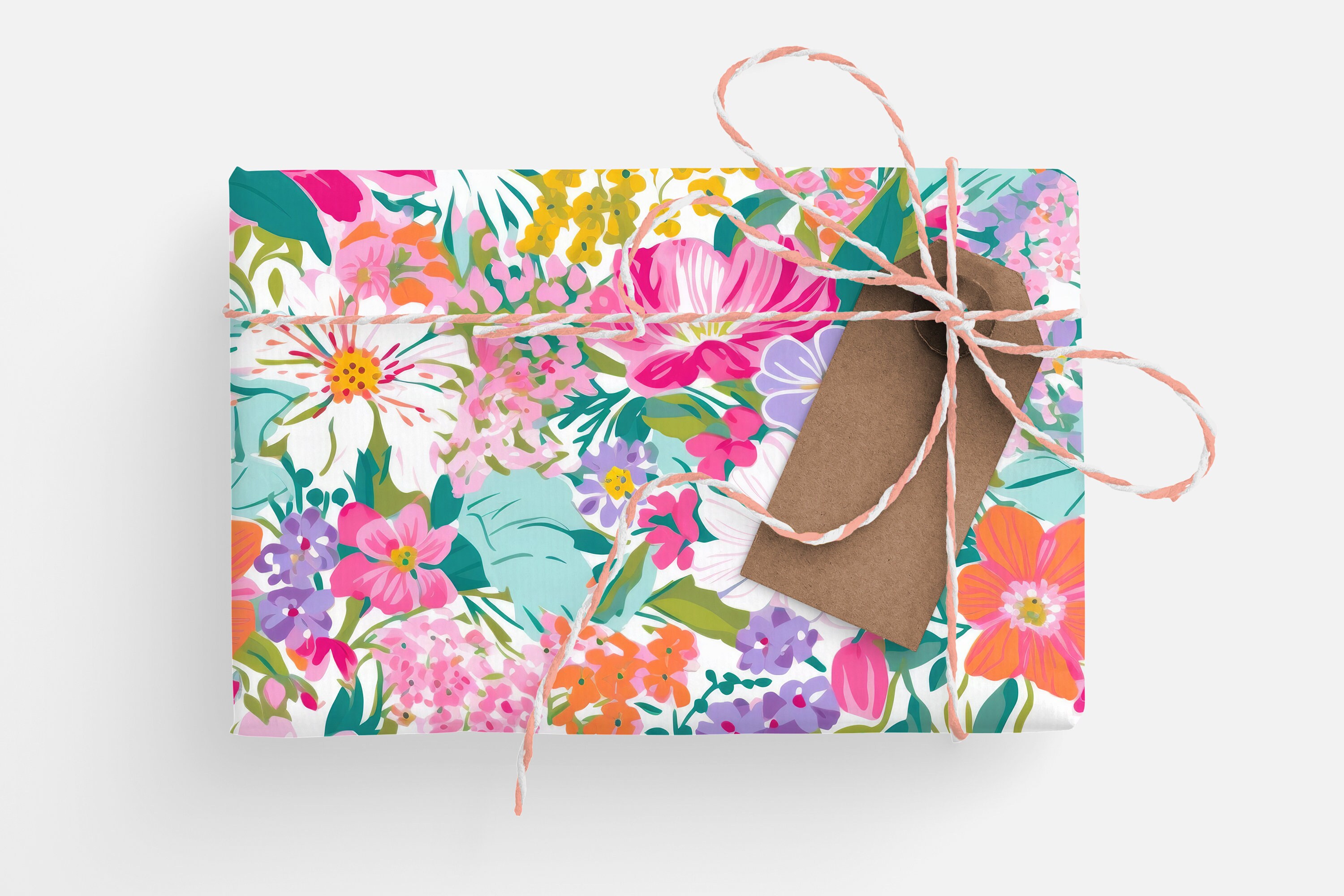 60s Wrapping Paper, Vintage Floral Gift Wrap, Cute Girly