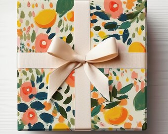 Orange Christmas Wrapping Paper Oranges, Citrus Wrapping Paper Roll, Christmas Citrus Wrapping Paper, Modern Oranges Gift Wrap, Clementine