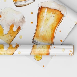 Beer Wrapping Paper Roll Beer Enthusiast Gift Wrapping Roll Christmas Beer Gift Wrapping Roll Beer image 2