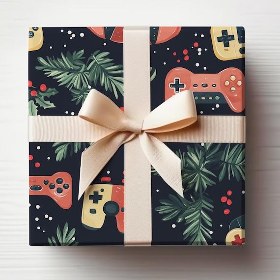 Video Game Wrapping Paper Video Games Gift Wrap Roll For Video Game Lovers Holiday Video Game Gift Wrapping Roll