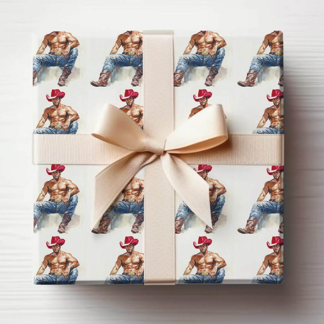 Wrapping Paper Man Adult Wrapping Paper Roll Sexy Wrapping Paper Sexy Christmas Wrapping ...