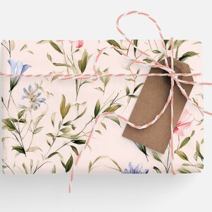 Pink Botanical Wrapping Paper Elegant Pink Wrapping Paper, Pink Wedding ...