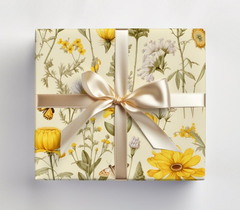 botanical gift wrap