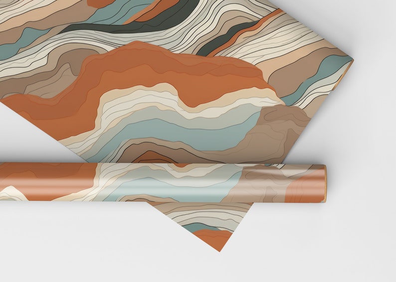 Geology Wrapping Paper Roll Geology Gift Wrap For Geologists, Geology Gift Wrapping Roll, Rock Layers Wrapping Paper image 9