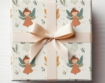 Angels Wrapping Paper Roll Angels Christmas Wrapping Paper Cute Angel Gift Wrapping