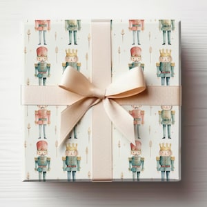 Nutcracker Wrapping Paper Christmas Nutcracker Wrapping Paper Roll, Modern Nutcracker, Boho Christmas Nutcracker Gift Wrap Roll, Cute