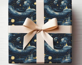 Wizard Wrapping Paper Dark Academia Wrapping Paper Roll Wizard Birthday Party Gift Wrap