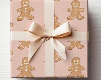 Gingerbread Man Wrapping Paper Pink Gingerbread Man Pink Christmas Wrapping Paper Roll