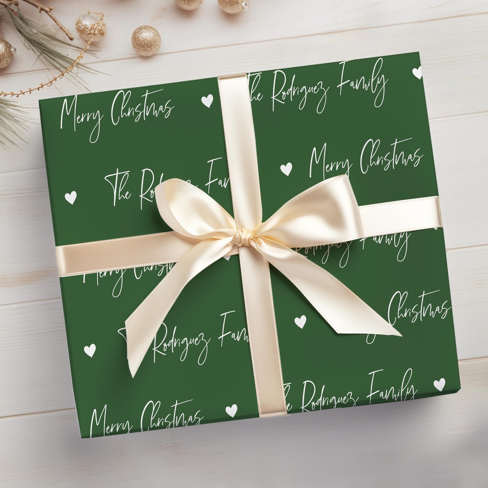 Script Wrapping Paper Customizable Name Christmas Wrapping Paper Roll ...