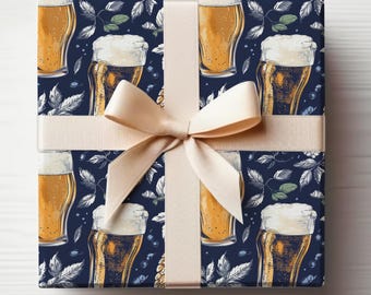Beer Wrapping Paper Roll Beer Lovers Gift Wrap Roll Alcohol Wrapping Paper Roll Funny Christmas Gift Wrap for Men