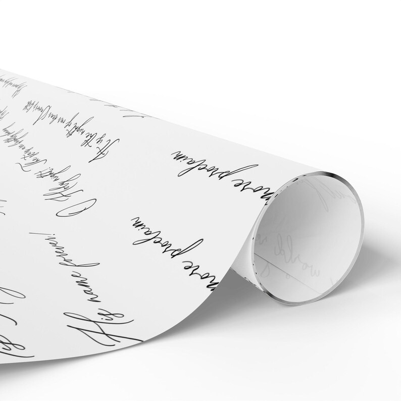 Oh Holy Night Script Wrapping Paper, Christmas Carol Gift Wrap Roll ...