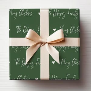 Carta da regalo con nome personalizzabile Carta da regalo natalizia Rotolo di carta da regalo con nome moderno Calligrafia Carta da regalo con nome