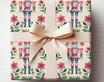 Kerst Notenkraker Inpakpapier Rol Notenkraker Speelgoed Xmas Inpakpapier Notenkraker Inpakpapier Glanzend Bloemen Notenkraker Girly