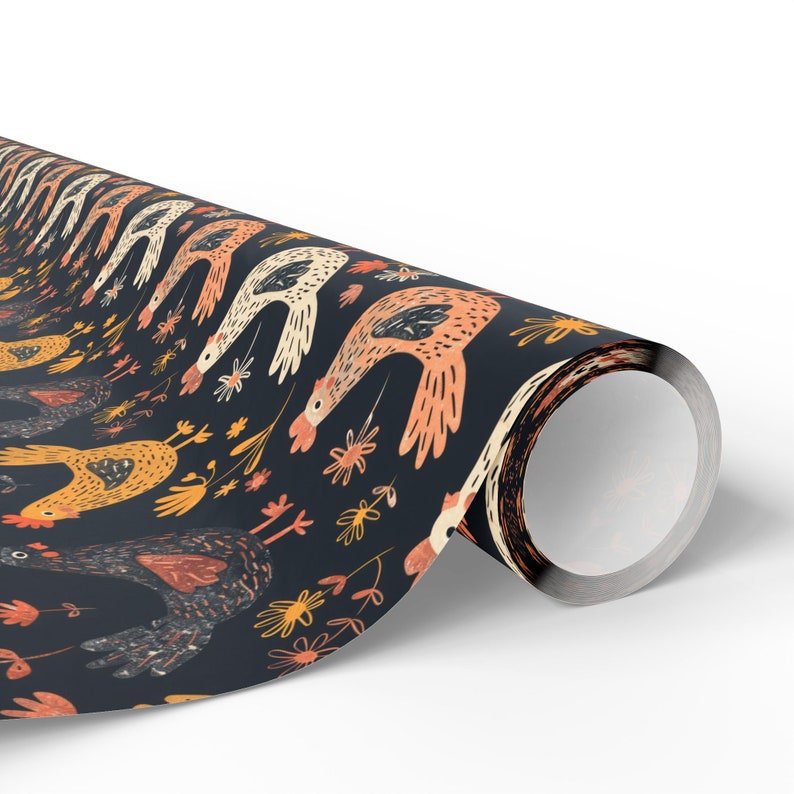Chicken Wrapping Paper, Cute Chickens Gift Wrap Roll Homesteading Wrapping Paper Roll Chickens Gift Wrapping Roll image 6