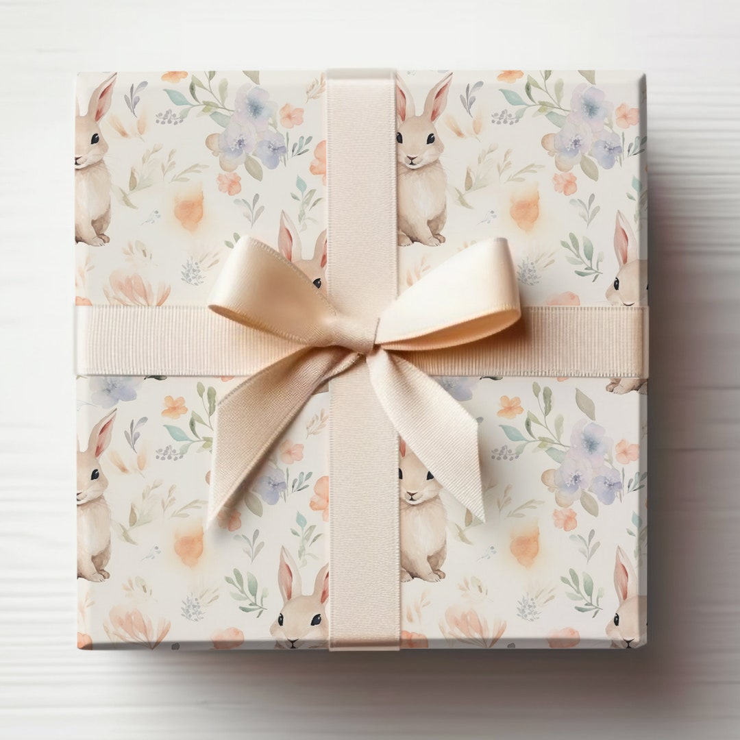 Cute Easter Bunny Wrapping Paper Bunny, Easter Wrapping Paper ...