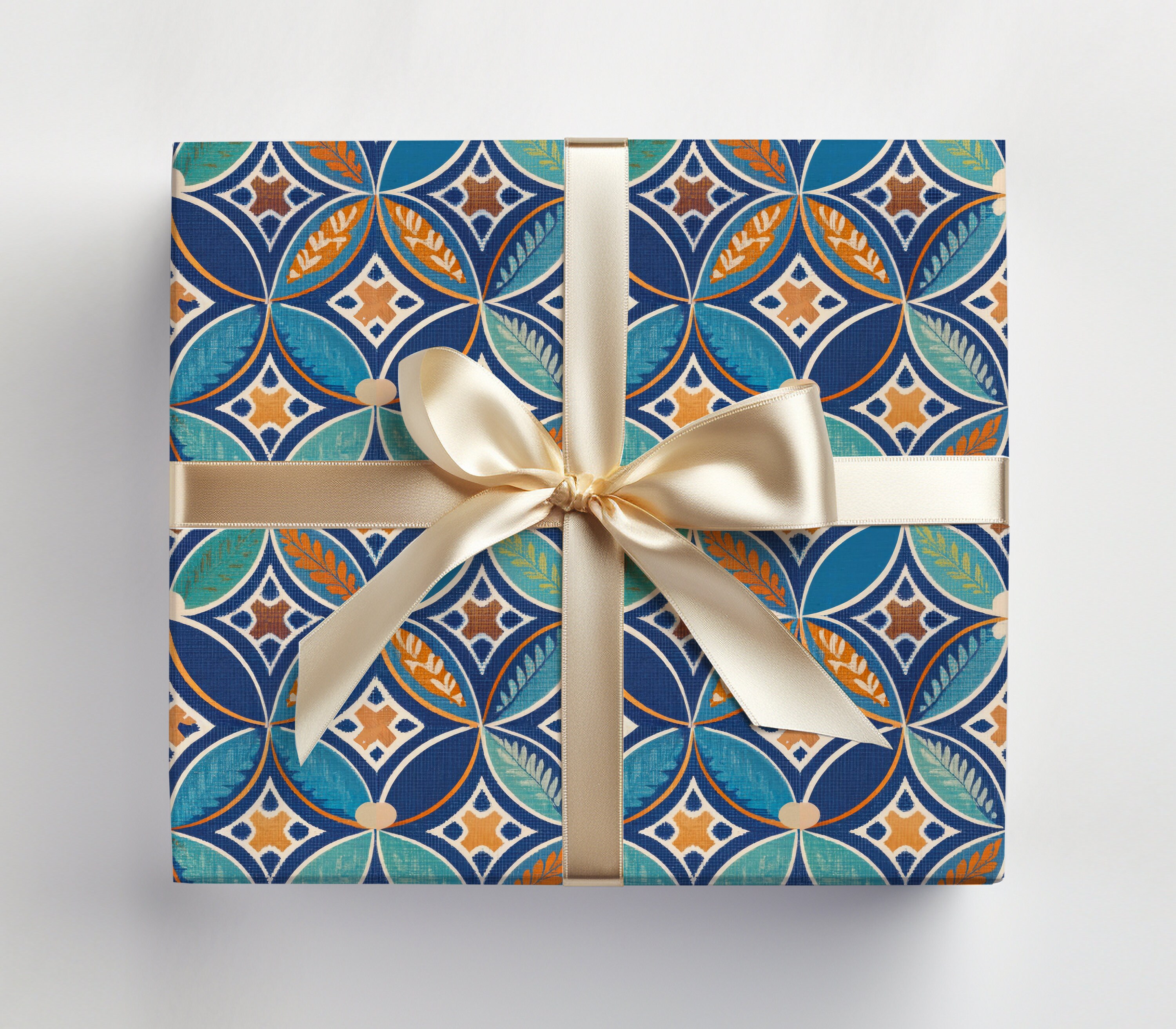 Moroccan Gift Wrap Roll Moroccan Tile Wrapping Paper Roll Geometric ...