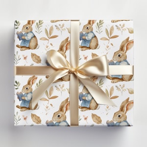 Carta da regalo vintage per conigli, carta da regalo per baby shower, carta da regalo per baby shower per ragazzi, confezione regalo per conigli Cottagecore