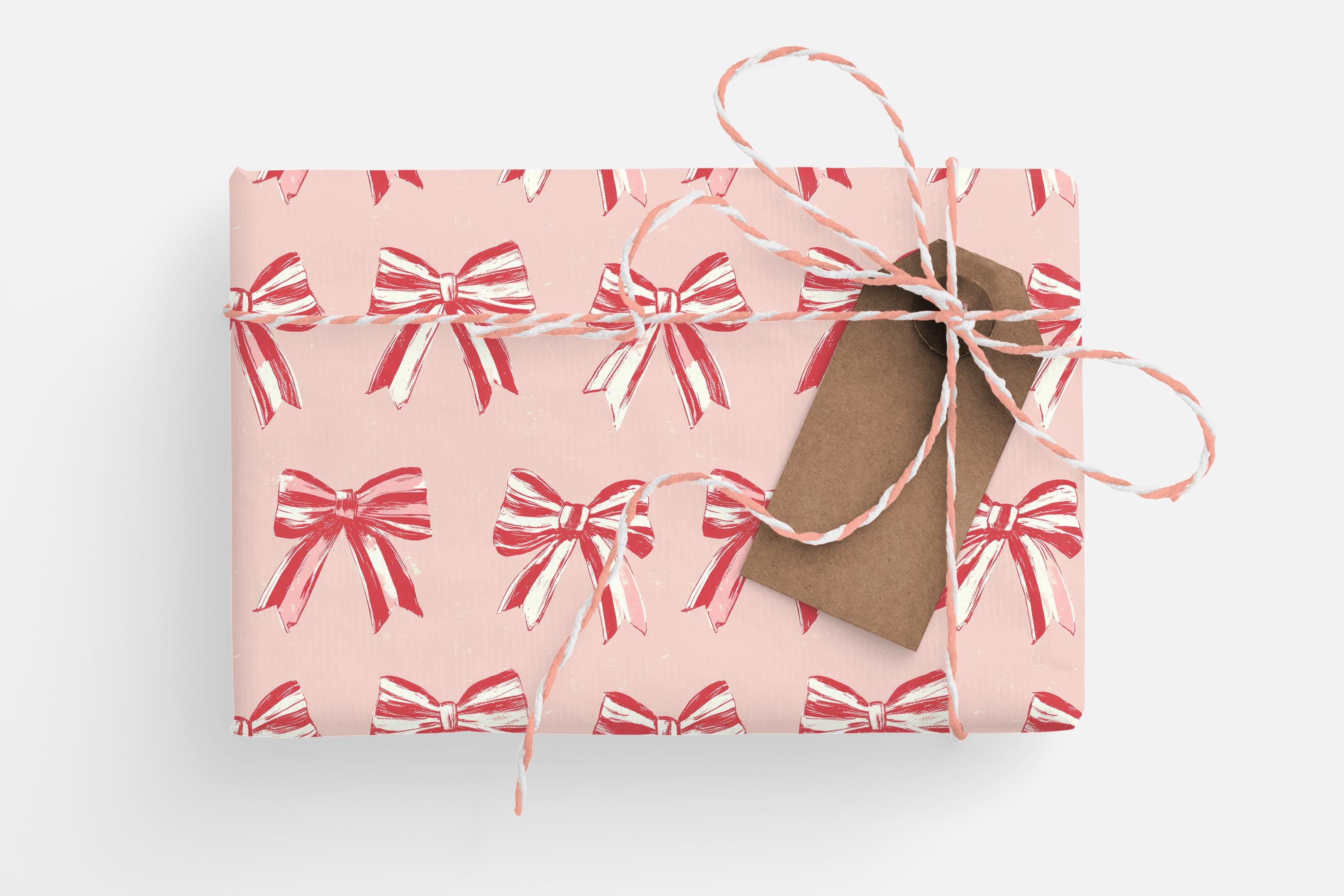 thumbnail image 2 of RUSPEPA Cherry Bow Wrapping Paper Roll - Mini Roll - 43.2cm X 5m... 2 of 12