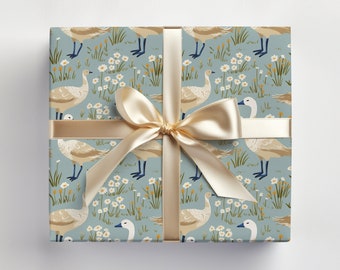 Goose Wrapping Paper, Cute Geese Gift Wrap Roll, Duck Wrapping Paper, Cute Baby Duck Gift Wrapping Roll, Glossy Gift Wrap