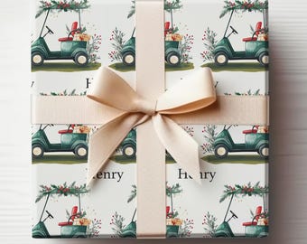 Golf Wrapping Paper Roll With Name Golf Wrapping Paper, Golf Lovers Gift Wrapping Roll, Christmas Wrapping Paper For Men