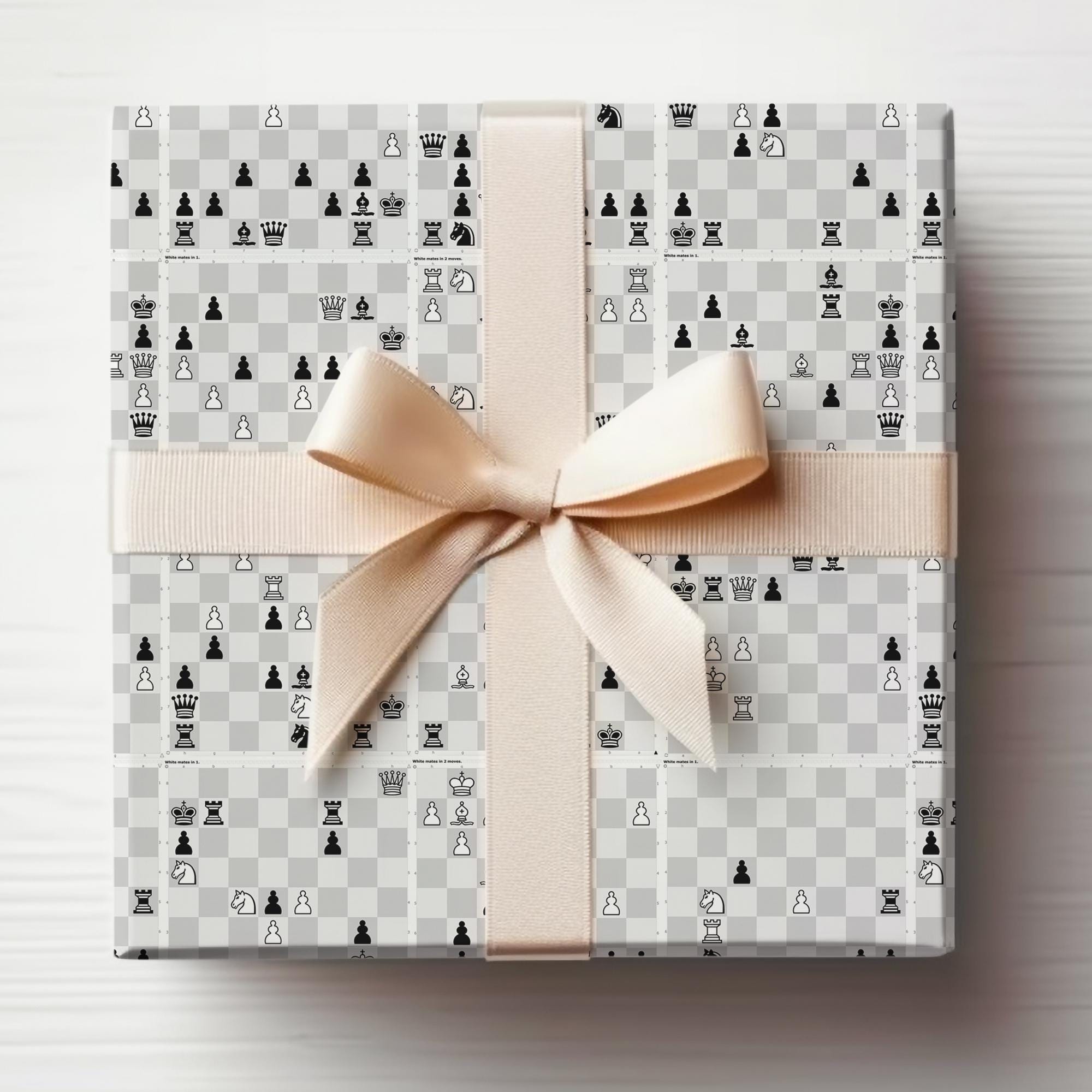 Chess Wrapping Paper Checkmate in One Puzzles, Chess Puzzles Gift Wrap ...