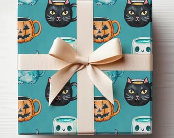 Halloween Wrapping Paper Cute Halloween Gift Wrap Roll Funny Halloween Spooky Gift Wrap Roll Fall Wrapping Paper Roll