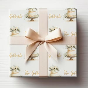 Wedding Wrapping Paper Custom Name Wedding Gift Wrap With Customized Name, Boho Wedding Wrapping Paper, Bridal Shower Gift Wrap