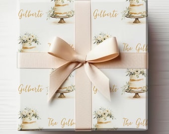 Wedding Wrapping Paper Custom Name Wedding Gift Wrap With Customized Name, Boho Wedding Wrapping Paper, Bridal Shower Gift Wrap