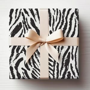 Zebra Print Wrapping Paper Zebra Print Gift Wrapping Animal Print Wrapping Paper Roll Zebra Print Black and White Wrapping Paper