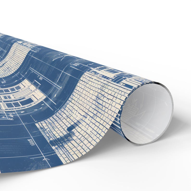 Engineer Wrapping Paper, Architect Gift Wrap Construction Wrapping Paper Home Builder Gift Wrapping Roll image 3