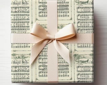 Jingle Bells omslagspapper i rulle Julmusik omslagspapper i rulle Julsaga omslagspapper Jingle Bells musik presentpapper