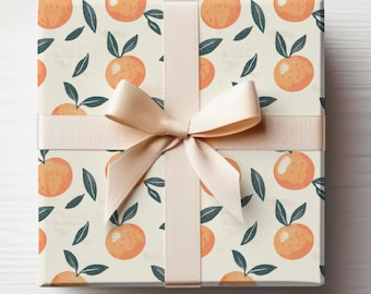 Little Cutie Wrapping Paper Roll Cutie Gift Wrap Roll Clementine Wrapping Paper Oranges Fruit Gift Wrapping Roll