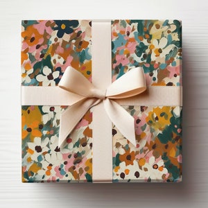 Jaren 70 bloemen inpakpapier jaren 70 bloemen cadeaupapier op rol modern glower inpakpapier abstracte retro bloemen inpakpapier rol retro bloemen
