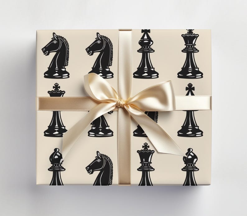 Chess Wrapping Paper Roll Chess Lovers Gift Wrap Roll, Chess Gift Wrap ...