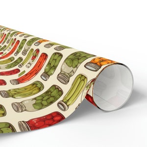 Canning Gift Wrap Roll Canning Wrapping Paper Crunchy Mom Gift Wrap Pickles Wrapping Paper Roll Homesteading Gift Wrap for Homesteaders image 4
