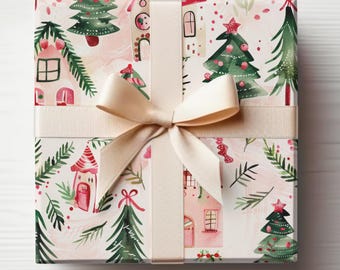 ピンク ジンジャーブレッドハウス ラッピングペーパーロール クリスマス ジンジャーブレッド ラッピングペーパーロール ジンジャーブレッド ギフト ラッピングペーパーロール
