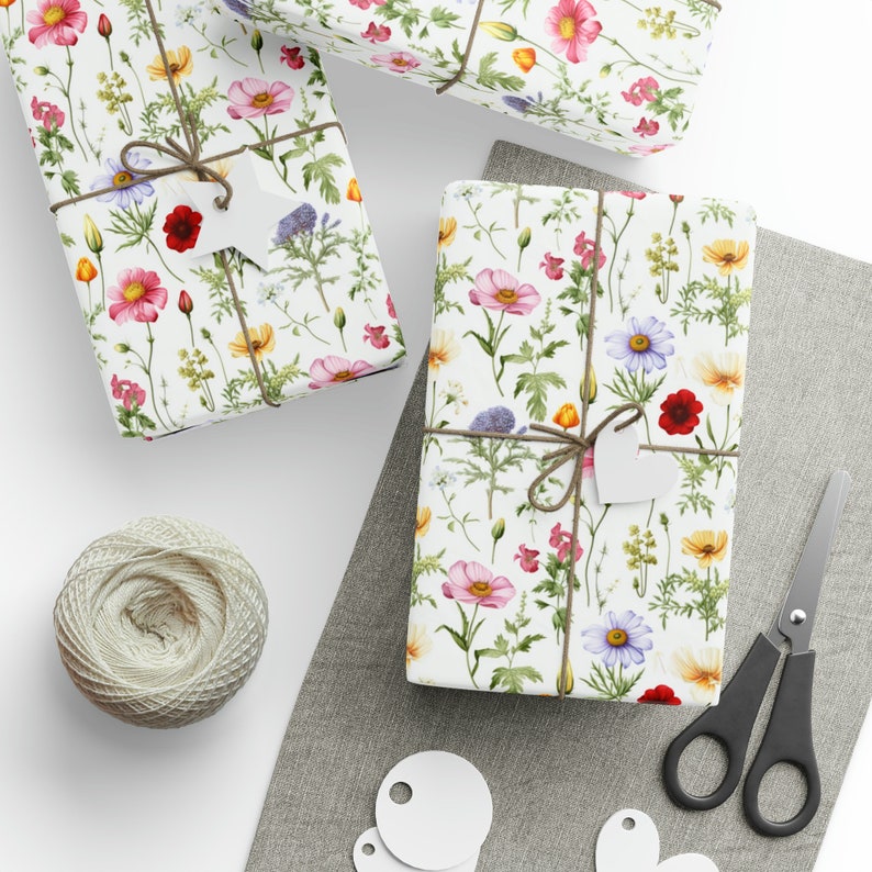 Vintage Botanical Wrapping Paper Botanical Gift Wrap With Vintage Botanical Flowers Wrapping Paper Roll image 4