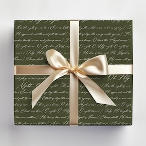Carta da regalo religiosa natalizia Carta da regalo natalizia Canti natalizi Oh Holy Night Testi, Rotolo di carta da regalo cristiana natalizia Lucida