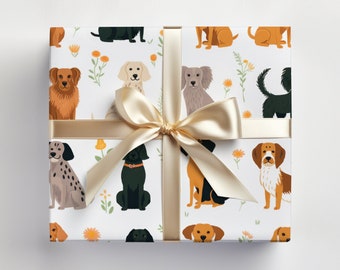 Cute Dogs Wrapping Paper Roll Dogs, Cute Dog Lover Wrapping Paper for Dog Lovers, Labrador Gift Wrap, Dogs Gift Wrap Roll, Dog Lover Gift