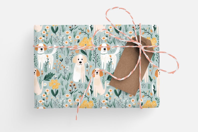 Dog Wrapping Paper, Quirky Dogs Gift Wrap for Dog Lovers, Dog Gift Wrapping Roll, Cute Dogs Wrapping Paper, Holiday Dogs Gift Wrap zdjęcie 8