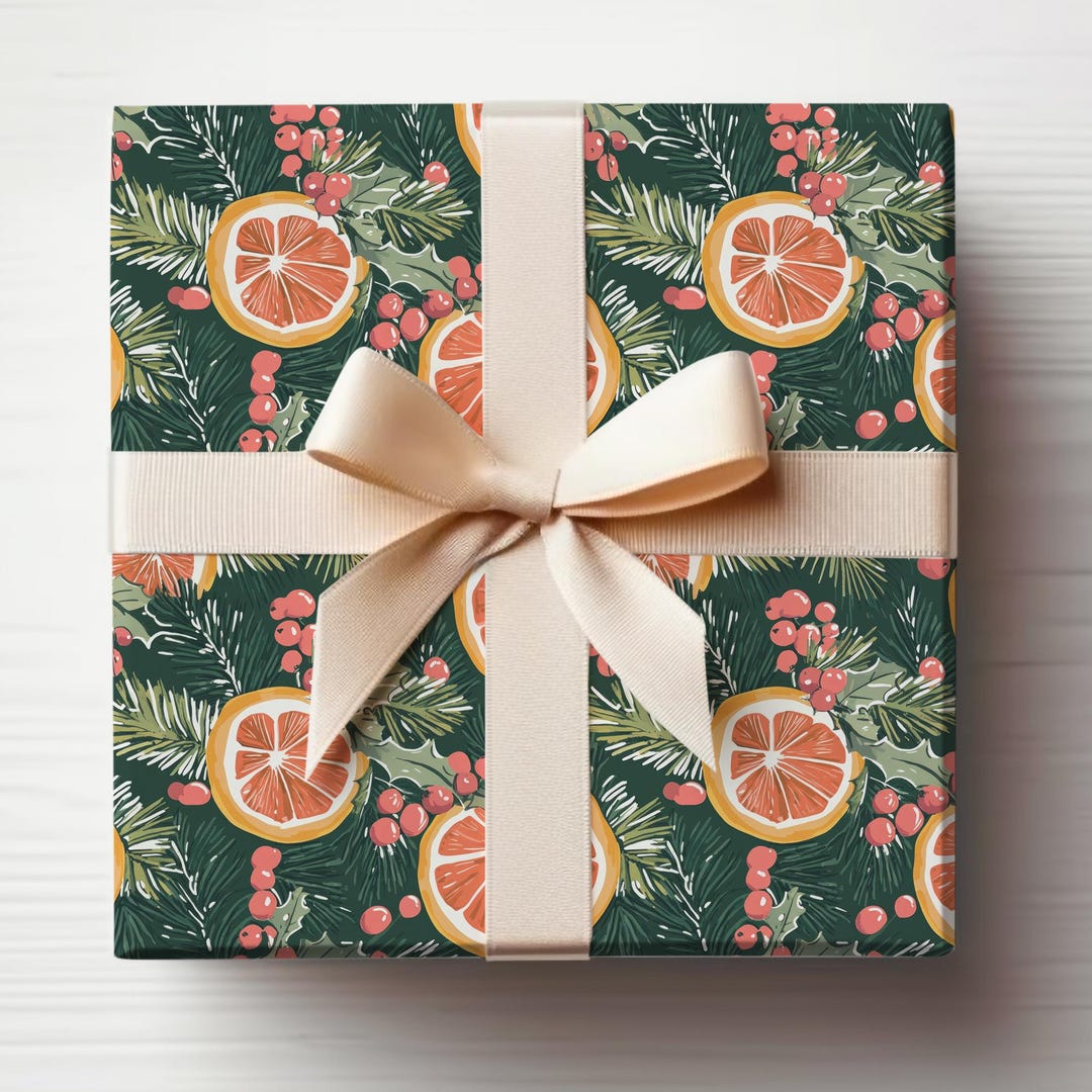 Orange Slices Wrapping Paper Roll Christmas Oranges Wrapping Paper - Etsy