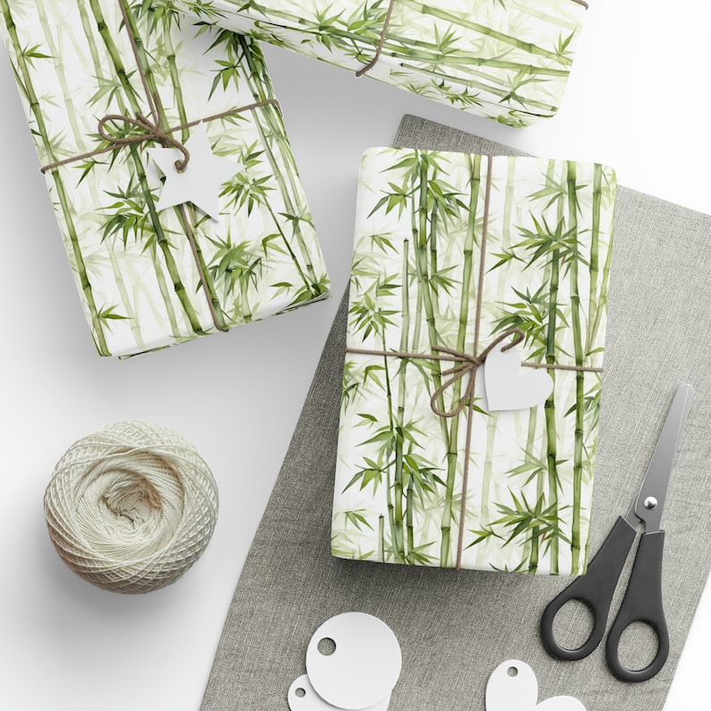 Bamboo Gift Wrap Roll Bamboo Wrapping Paper Chinese Bamboo, Watercolor ...