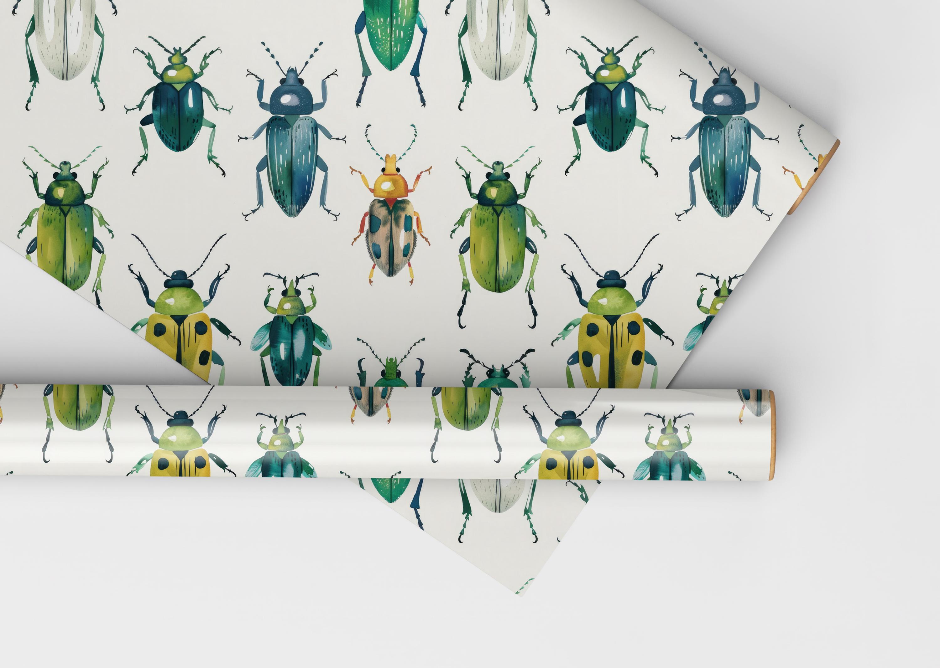Bug Wrapping Paper for Boys, Bugs Gift Wrap, Insect Wrapping Paper ...