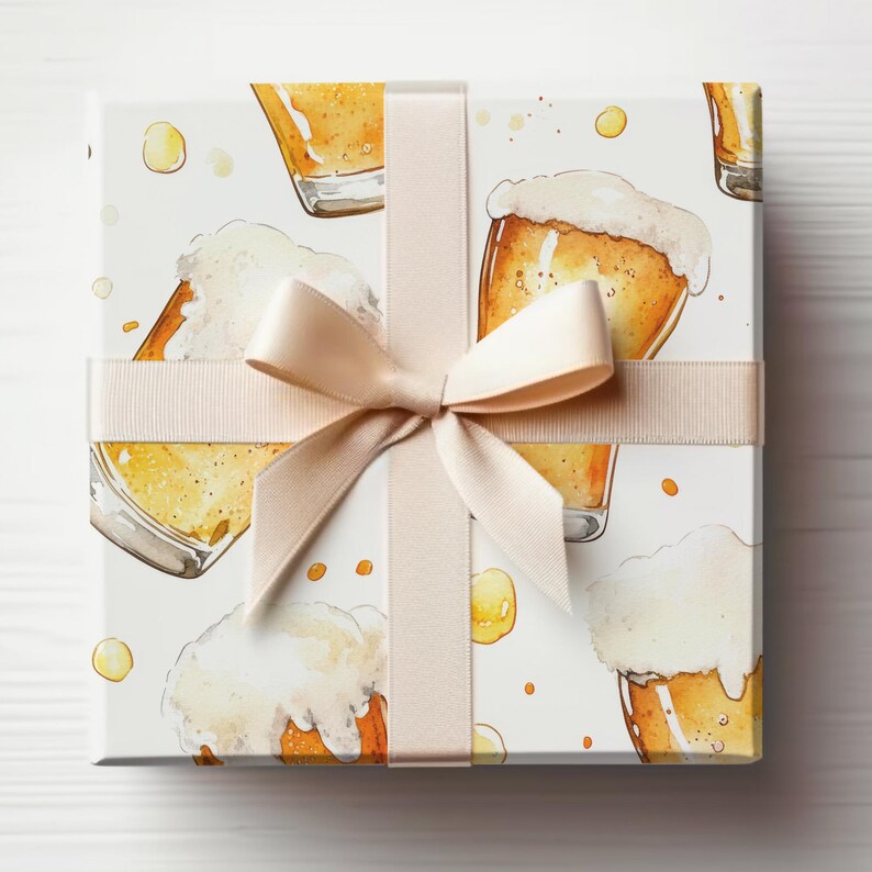 Beer Wrapping Paper Roll Beer Enthusiast Gift Wrapping Roll Christmas Beer Gift Wrapping Roll Beer image 5