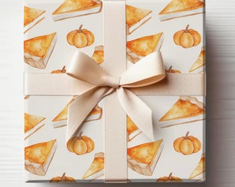Thanksgiving Gift Wrap Pumpkin Spice Wrapping Paper Pumpkin Pie Wrapping Paper Roll Fall Wrapping Paper, Autumn Gift Wrap